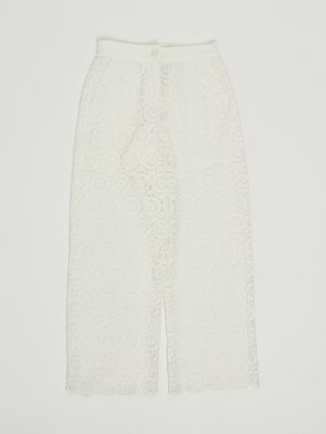 1. Pantalone bambina con ricami Bianco