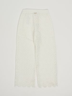 2. Pantalone bambina con ricami Bianco
