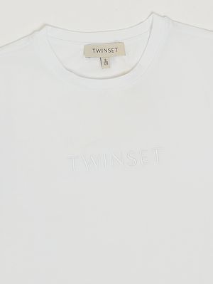 3. T-shirt bambina in cotone stretch Bianco