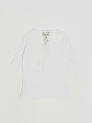 1. Mädchen-Pullover aus Viskose-Mischung Weiß