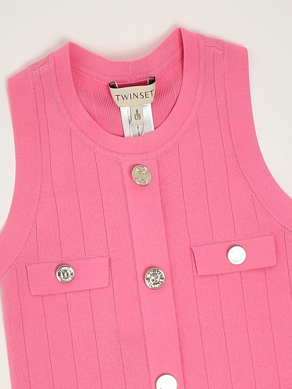 3. Abito bambina in maglia Fucsia Twinset 261gj3063