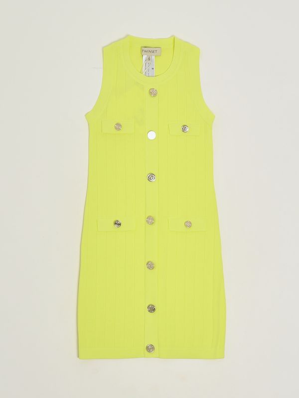 Robe en tricot pour fille Jaune Twinset
