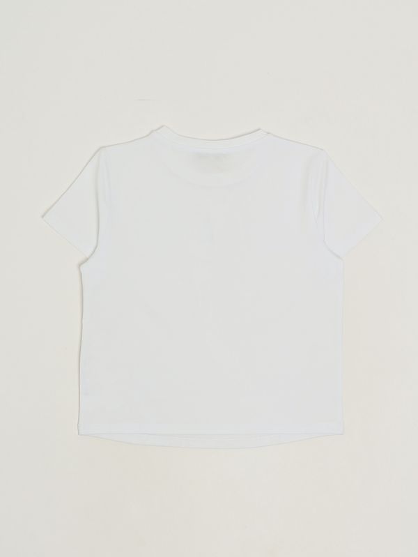 2. T-shirt fille en coton stretch Blanc Twinset 261gj2091