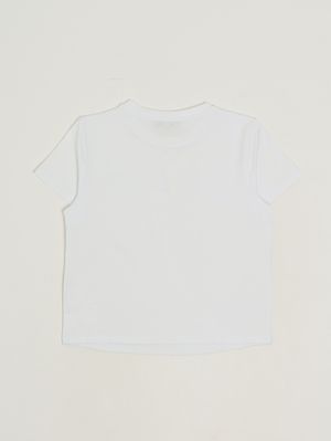 2. T-shirt fille en coton stretch Blanc