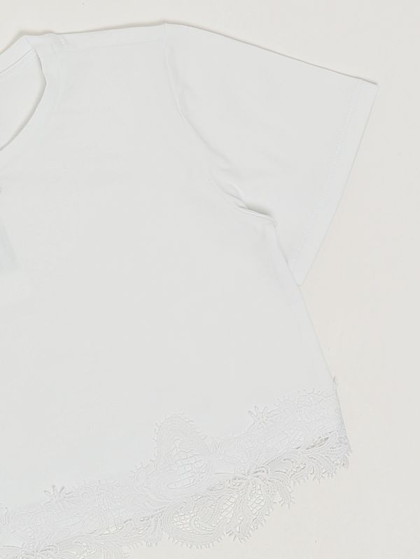 3. T-shirt fille en coton stretch Blanc Twinset 261gj2090