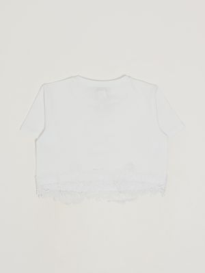 2. T-shirt fille en coton stretch Blanc