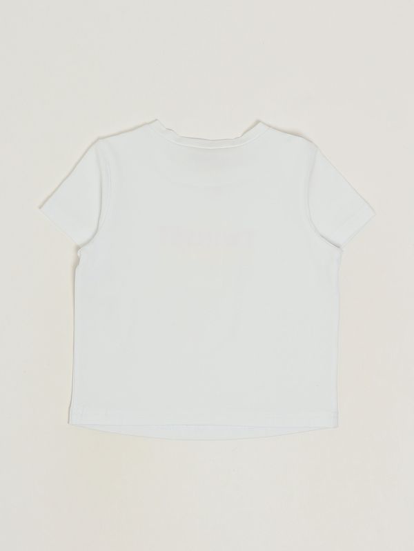 2. T-shirt bambina in cotone stretch Bianco Twinset 261gb2180