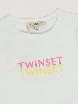 3. T-shirt bambina in cotone stretch Bianco