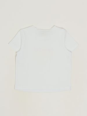 2. T-shirt bambina in cotone stretch Bianco