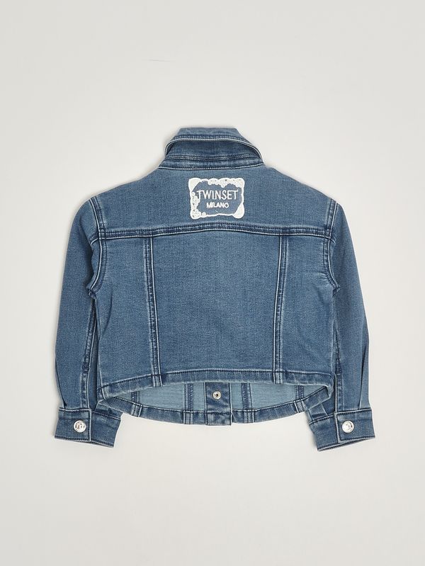 2. Mädchenjacke aus Baumwollmischung Mittlerer Denim Twinset 261gb2030