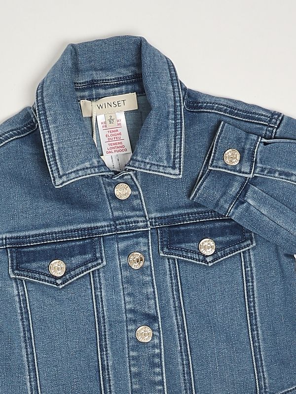 3. Mädchenjacke aus Baumwollmischung Mittlerer Denim Twinset 261gb2030