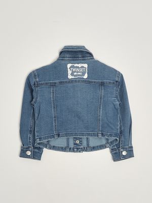 2. Mädchenjacke aus Baumwollmischung Mittlerer Denim