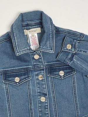 3. Mädchenjacke aus Baumwollmischung Mittlerer Denim