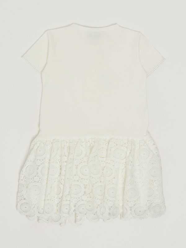 2. Abito bambina in cotone stretch Bianco Twinset 261gb2012
