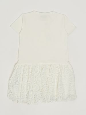 2. Abito bambina in cotone stretch Bianco