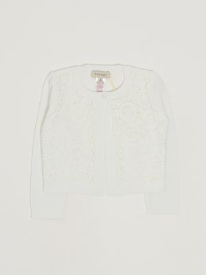 1. Cardigan bambina con ricami Bianco