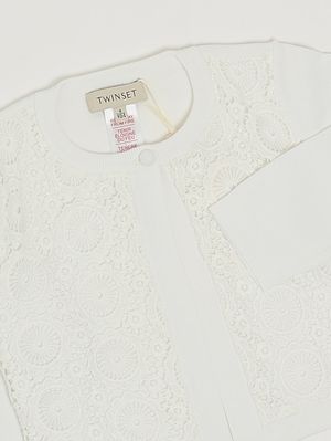 3. Cardigan bambina con ricami Bianco