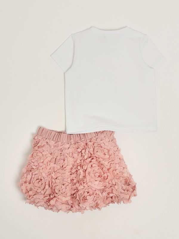 2. Ensemble fille en coton mélangé Blanc-Rose Twinset 261gb2100