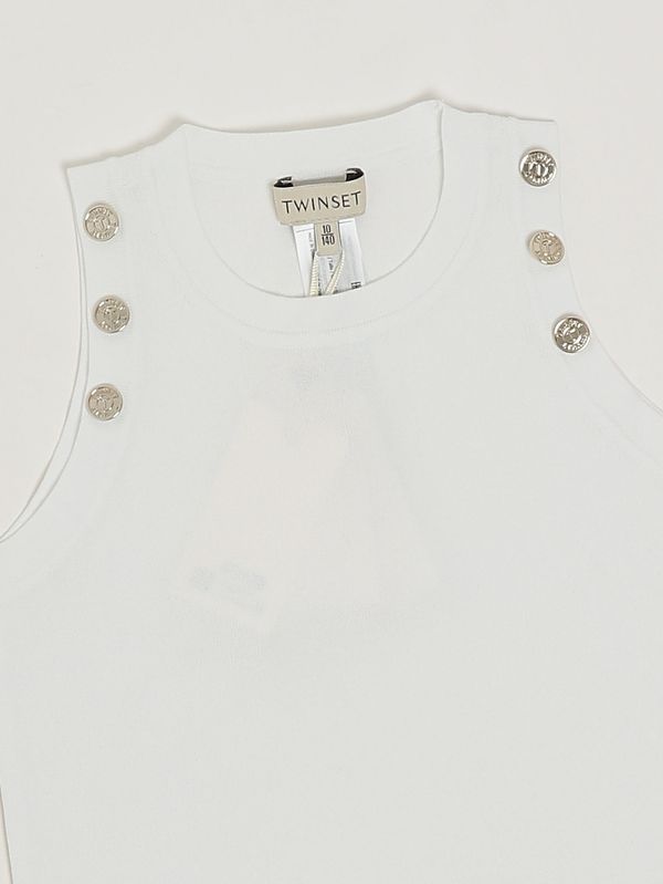 3. Mädchen-Tanktop aus Viskosemischung Weiß Twinset 261gj3062