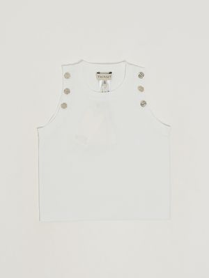 1. Mädchen-Tanktop aus Viskosemischung Weiß