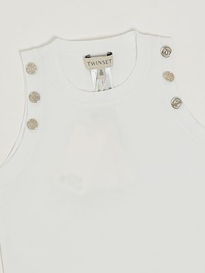 3. Mädchen-Tanktop aus Viskosemischung Weiß