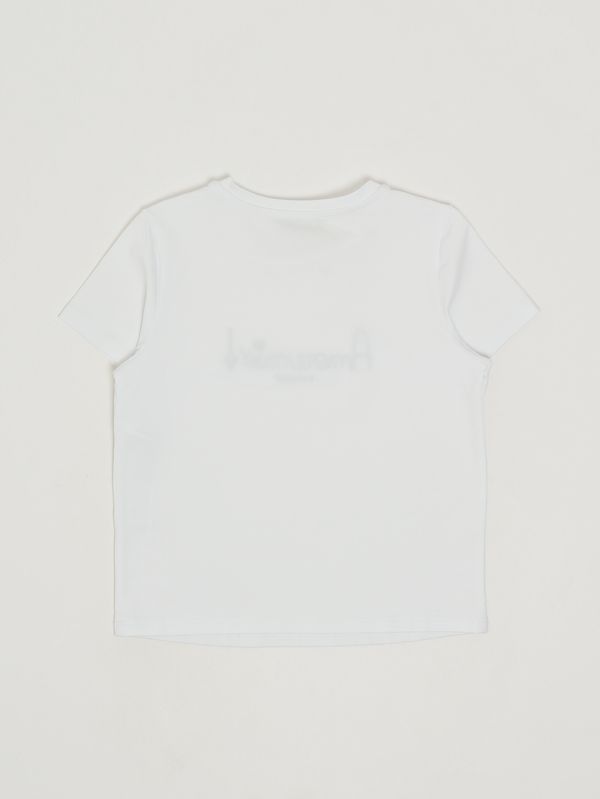 2. Mädchen-T-Shirt aus Stretch-Baumwolle Weiß-Blau Twinset 261gj2290
