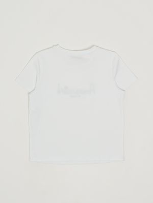 2. Mädchen-T-Shirt aus Stretch-Baumwolle Weiß-Blau