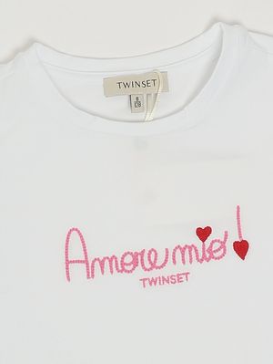 3. Mädchen-T-Shirt aus Stretch-Baumwolle Weiß-Fuchsia