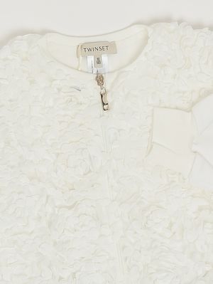 3. Mädchenjacke aus Stretch-Baumwolle Weiß