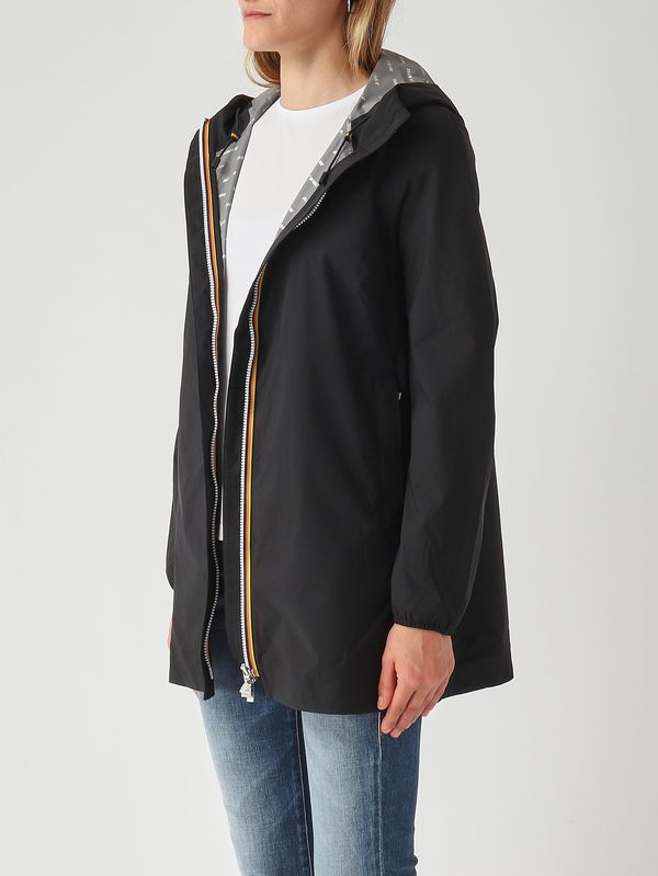 3. Women's Sophie Stretch Dot jacket in recycled technical fabric Black K-Way k5127nw