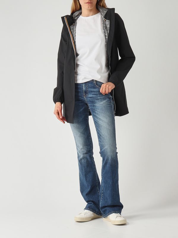 2. Women's Sophie Stretch Dot jacket in recycled technical fabric Black K-Way k5127nw