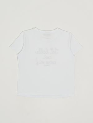 2. T-shirt bambina in cotone stretch Bianco-Marrone