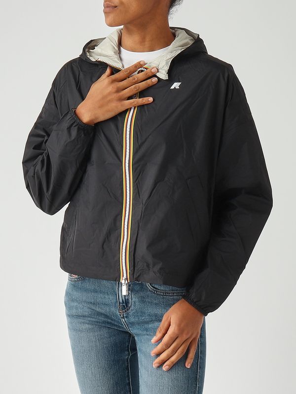 6. Chaqueta de mujer Laurette Plus.2 de nailon Negro-Beige K-Way k81333w