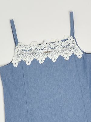 3. Mädchenkleid aus Viskosemischung Blau