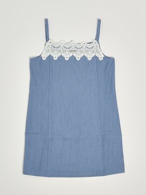 1. Mädchenkleid aus Viskosemischung Blau