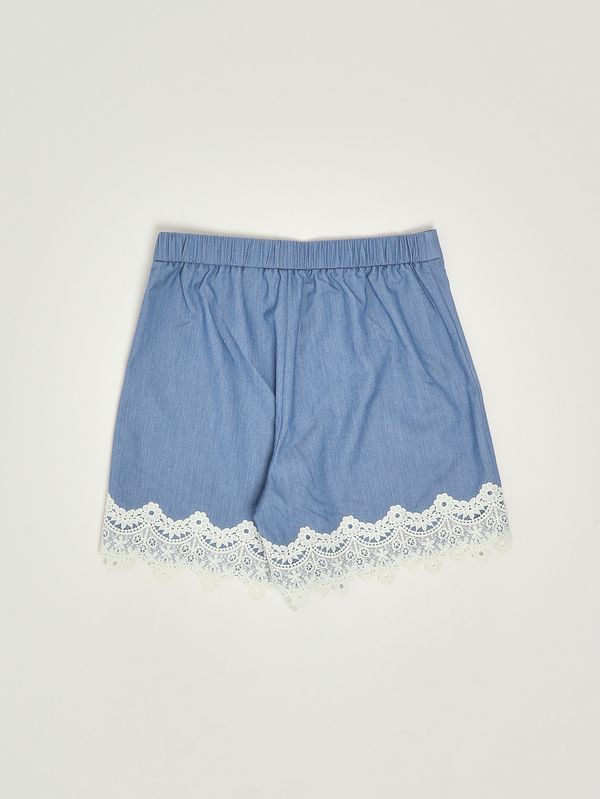 2. Shorts fille en viscose mélangée Bleu Twinset 261gj2q12