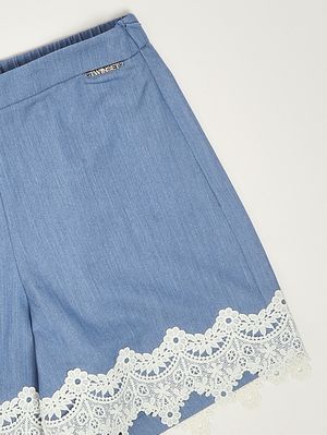 3. Shorts fille en viscose mélangée Bleu