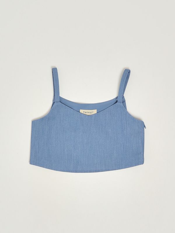 Top para niña de mezcla de viscosa Azul Twinset