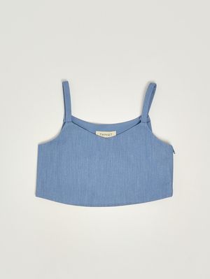 1. Top bambina in misto viscosa Azzurro