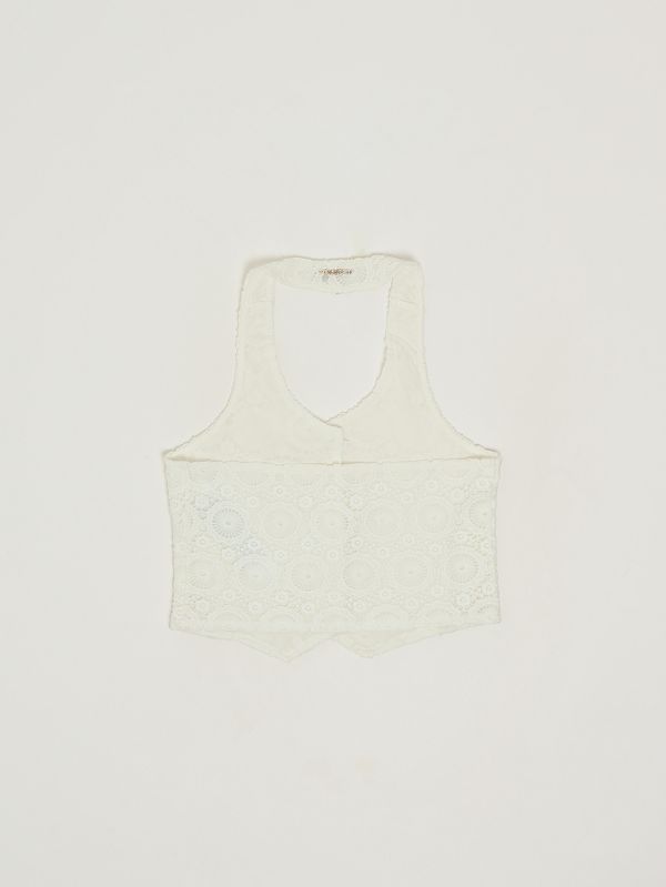 2. Gilet bambina con ricami Bianco Twinset 261gj2q20