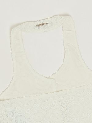 3. Gilet bambina con ricami Bianco