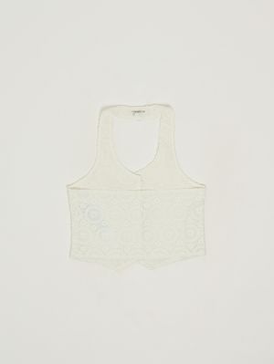 2. Gilet bambina con ricami Bianco