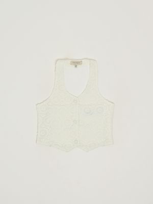 1. Gilet bambina con ricami Bianco
