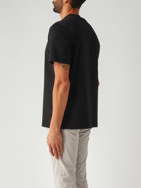 4. Herren-T-Shirt aus technischer, elastischer Baumwolle Schwarz Herno jg000174u52003