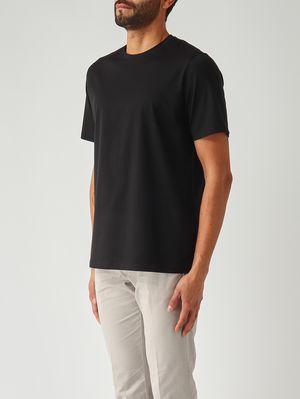 3. Herren-T-Shirt aus technischer, elastischer Baumwolle Schwarz