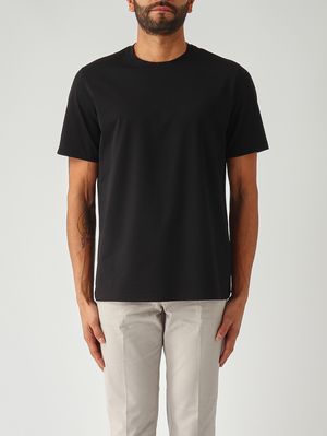 1. Herren-T-Shirt aus technischer, elastischer Baumwolle Schwarz