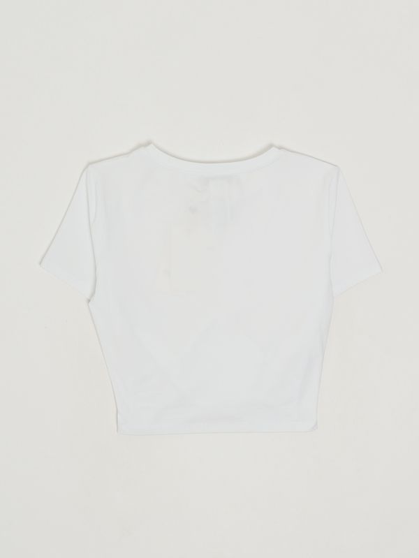2. T-shirt bambina in cotone stretch Bianco Twinset 261gj2256