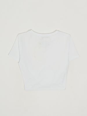 2. T-shirt bambina in cotone stretch Bianco