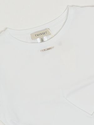 3. T-shirt bambina in cotone stretch Bianco