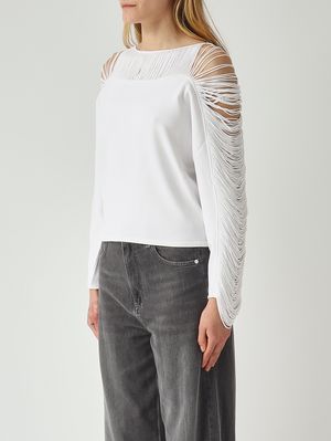 3. Jersey de mujer Odette en mezcla de viscosa Blanco